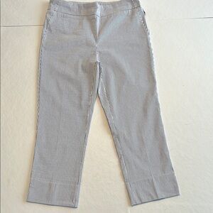 Seersucker Blue and White Pants/Capris by Elaine Rose, size US 8, NWOT